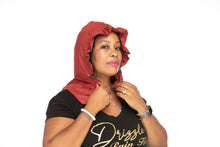 Load image into Gallery viewer, Waterproof Rain Cap for Women – Cranberry Drizzle RainCap with Hidden Pocket
