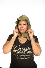 Load image into Gallery viewer, Waterproof Rain Cap for Women – Olive Green Drizzle RainCap with Hidden Pocket
